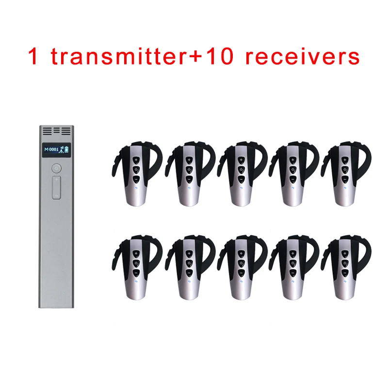 

Wireless Audio Tour Guide System (1 handheld Transmitter + 10 Earhook Receiver ) For Travel Agency / Simultaneous Interpretation