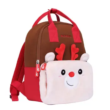 

NOHOO Bag for Girls school Bag cute Cartoon elk plush kindergarten waterproof Kids Backpack new year Christmas gifts travel bag