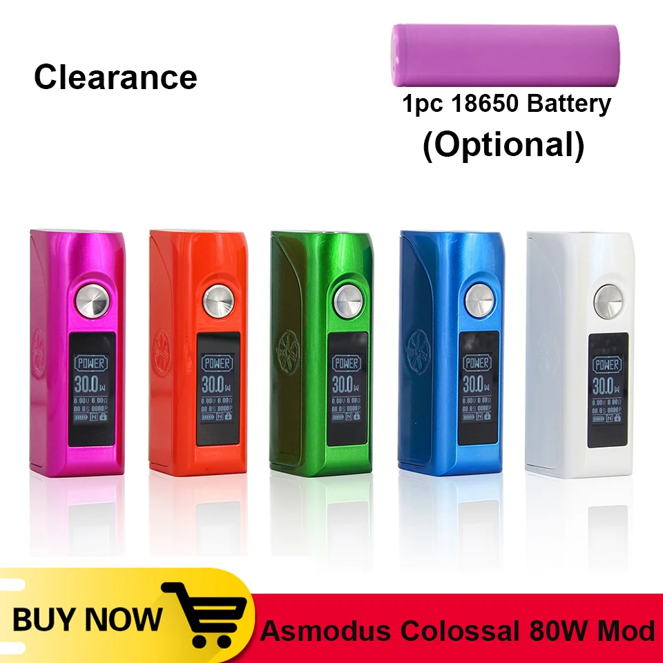 [Clearance] Asmodus Colossal 80W M od fit Single 18650 Battery With Advanced GX-80HUT-V2 Chip Mo d For Wotofo RTA RDA RDTA | Электроника