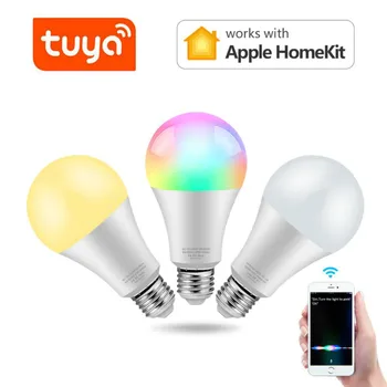 

WiFi LED Bulbs 16 Million RGB Smart Lamp Work For Alexa/Google Homekit Tuya App Siri Echo Voice Control Timer Dimmable LED Lamp