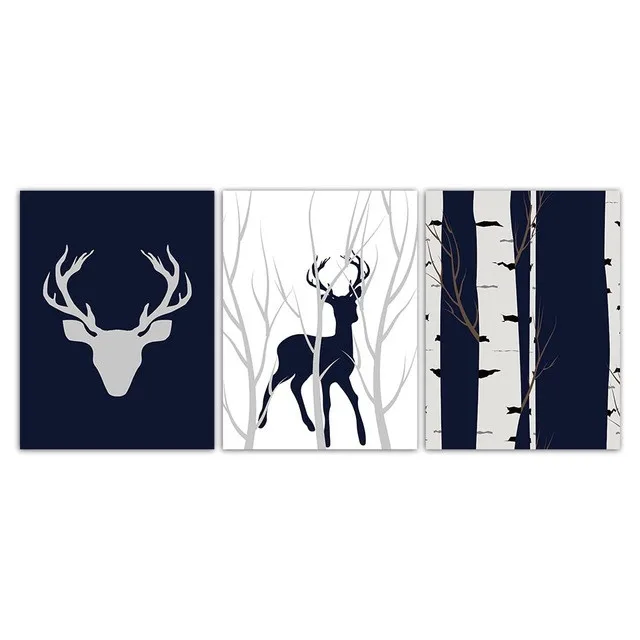 

Modern Nordic Style Poster Hd Printing Abstract Tree Deer Wall Art Painting Abstract Painting Childrens Room Decoration Painting