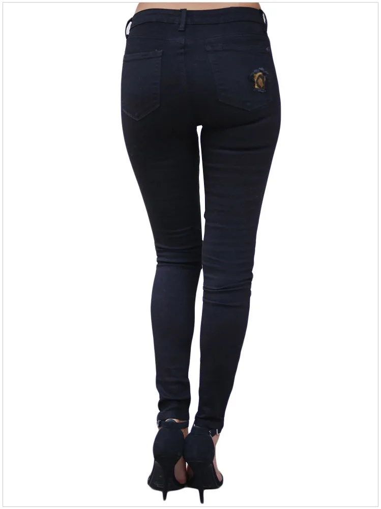 Модные черные потертые джинсы с леопардовым принтом, горячая Распродажа, женские брюки с дырками, хороший дизайн, повседневные джинсы для девушек
