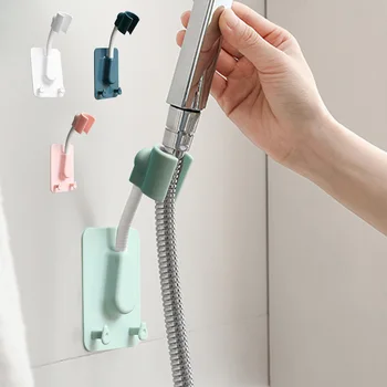 Supporto per soffione doccia a 360 ° supporto per soffione doccia autoadesivo regolabile supporto a parete con 2 ganci supporto SPA bagno ABS universale 1pc 1