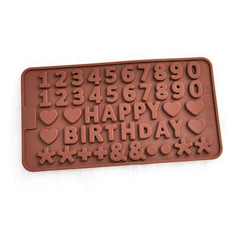 1 шт. силиконовые 3D Письма с поздравлениями с днем рождения Numers Плесень Для ледяного желе шоколада плесень для украшения торта на день рождения инструмент плесень