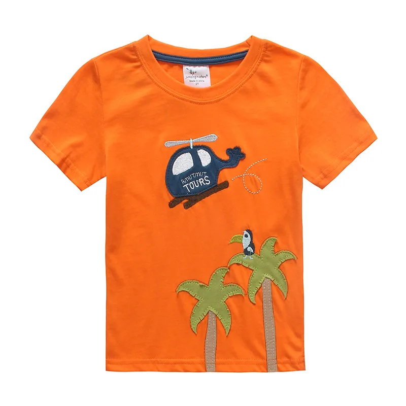 

2019 Spring a Generation of Fat Children T-shirt BOY'S Embroidery T-shirt Pure Cotton Cross Border Supply of Goods Short Sleeve