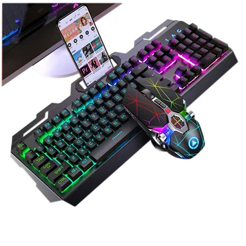 

Game Ergonomic Gaming 104 Keys Optical Keyboard Set With 3200DPI RGB Wired Mouse Combo