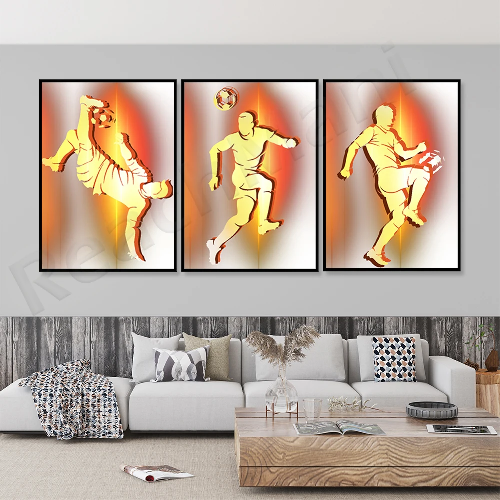 

Neon football decoration prints. Boys sports decorative football print. Football Boy Lovers Gift Nordic Poster Printed Matter