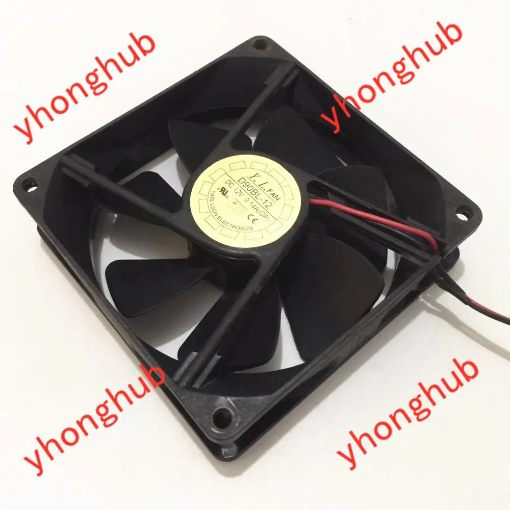 Yate Loon D90BL-12 DC 12V 0.14A Размеры: 90x90x25 мм 2-провод Сервер вентилятор охлаждения |