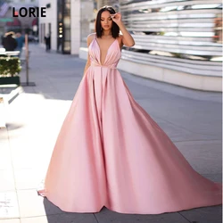 LORIE Formal Evening Dresses Long V-neck Backless Prom Party Gowns Beach Wedding Guest Dress Beauty Pageant Gowns Custom Made