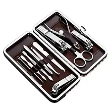 12 шт. комплект ножниц для маникюра, педикюра из нержавеющей стали, набор инструментов для дома, салона и т. д. комплект шт/комплект с чехлом 247 г