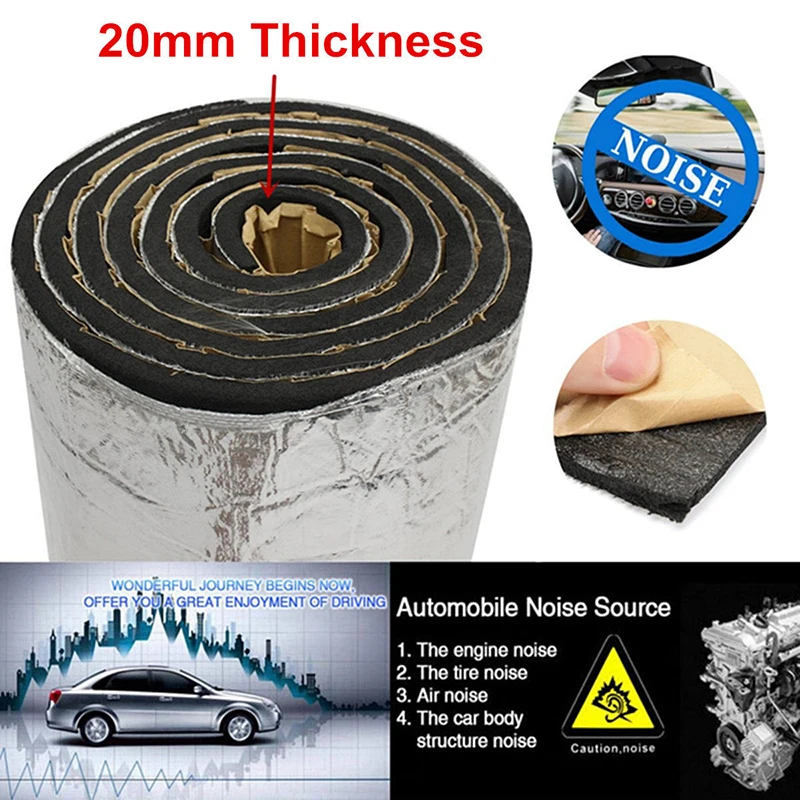 

Sound Insulation Foam Car Soundproof Foam Insulation 100*50*2cm Mat Damping Mat Soundproof Ring Foam Pad Woofer
