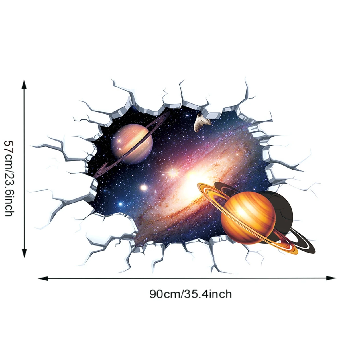 3D стикер на стену, космическое пространство, планета, разбитая Наклейка на стену, s для детской комнаты, спальни, украшение дома, наклейки, фрески adesivo de parede