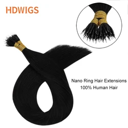 100% Human Hair Nano-Ring Fusion Hair Extensions Machine Remy Pre-bonded Straight Micro Nano Ring Indian Hair for Women 613# 15%