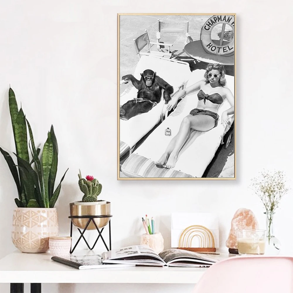Decoracion винтажный женский плакат для ленивых дней, домашний холст, черно-белые настенные художественные плакаты и принты, настенные картины для гостиной