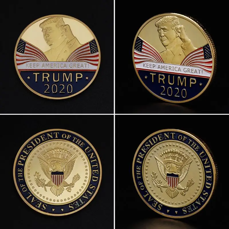 Commemorative Coin America President Trump Speech Crafts Art Storage Souvenir Alloy Round Gifts
