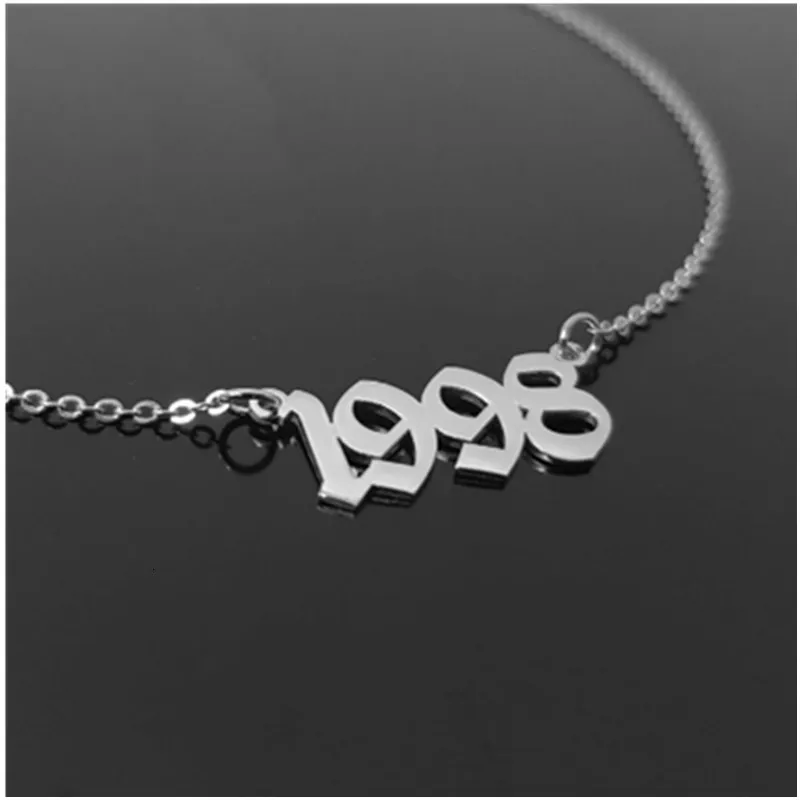 Персонализированные старинные английские ожерелья с цифрами женские ювелирные изделия на заказ год 1991 1992 1993 1994 1995 1996 1997 1998 1999 подарок на день рождения