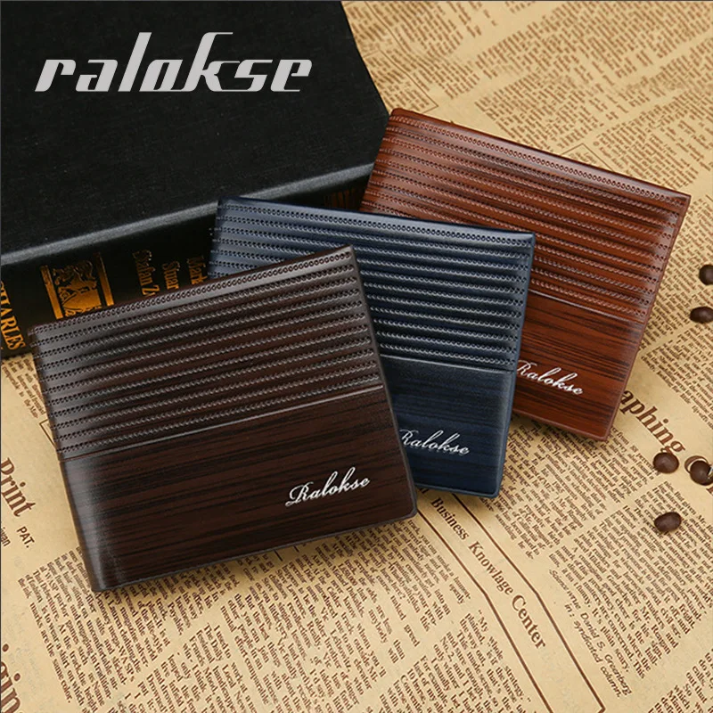 Cartera de cuero estilo Vintage para hombre, cartera masculina de lujo, corta, ajustada, con Clip para dinero, tarjetero, Portomonee