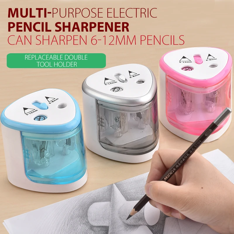 Electric Pencil Sharpener for Colored Pencils For No.2 and 6-12mm Pencils,  Dual Hole for Office School Artists Adults Kids Use