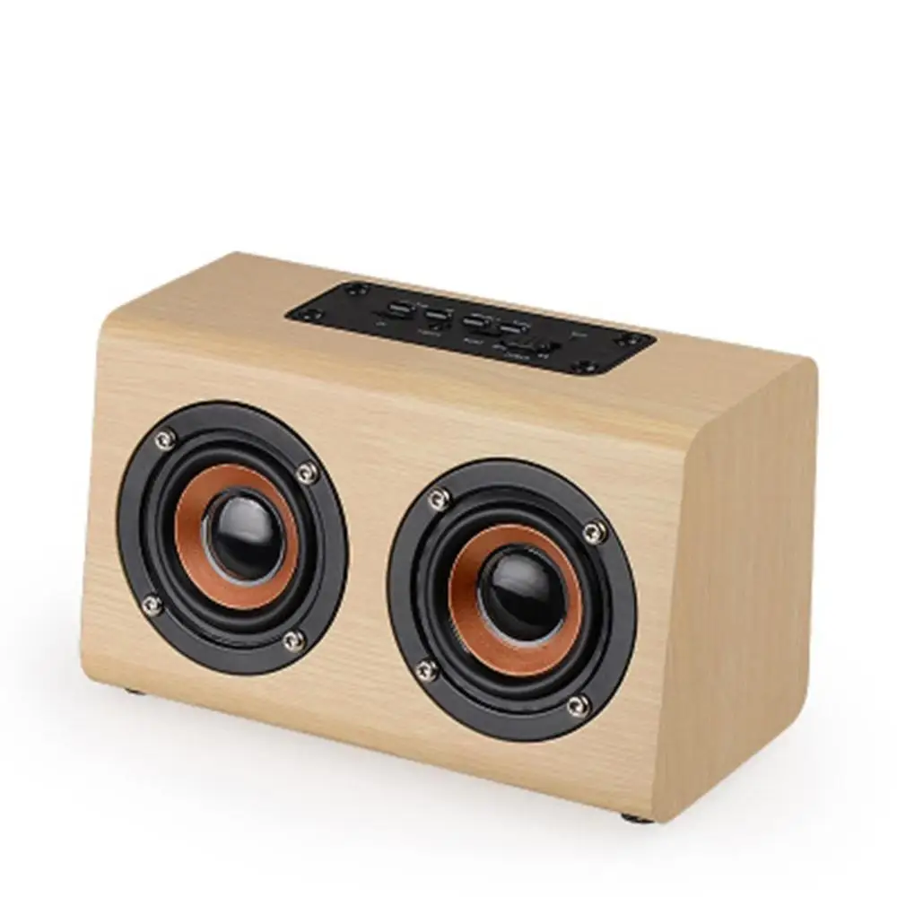 Деревянный беспроводной Bluetooth динамик Саундбар Портативный hifi шок бас динамик аудио звуковая панель caixa де сом - Цвет: Черный