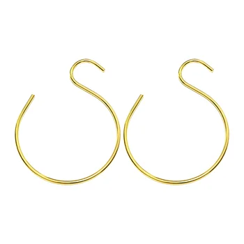 

2 Pcs Large Plating Iron Hanging Hook S Shape Hook Portable Hanger Ornament Househole Loyout Props Supplies (Golden)