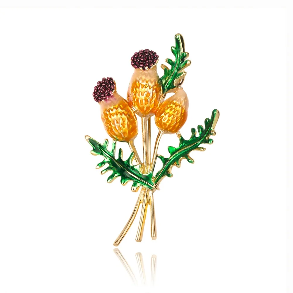 fashion yellow blue tulip brooch flowers brooches elegant brooch