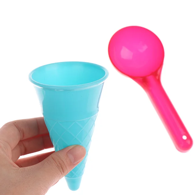 5Pcs Ice Cream Cone Scoop Sets Beach Sand Toys Kids Summer Play Game Gift Children's Beach Toys Children's Education 2