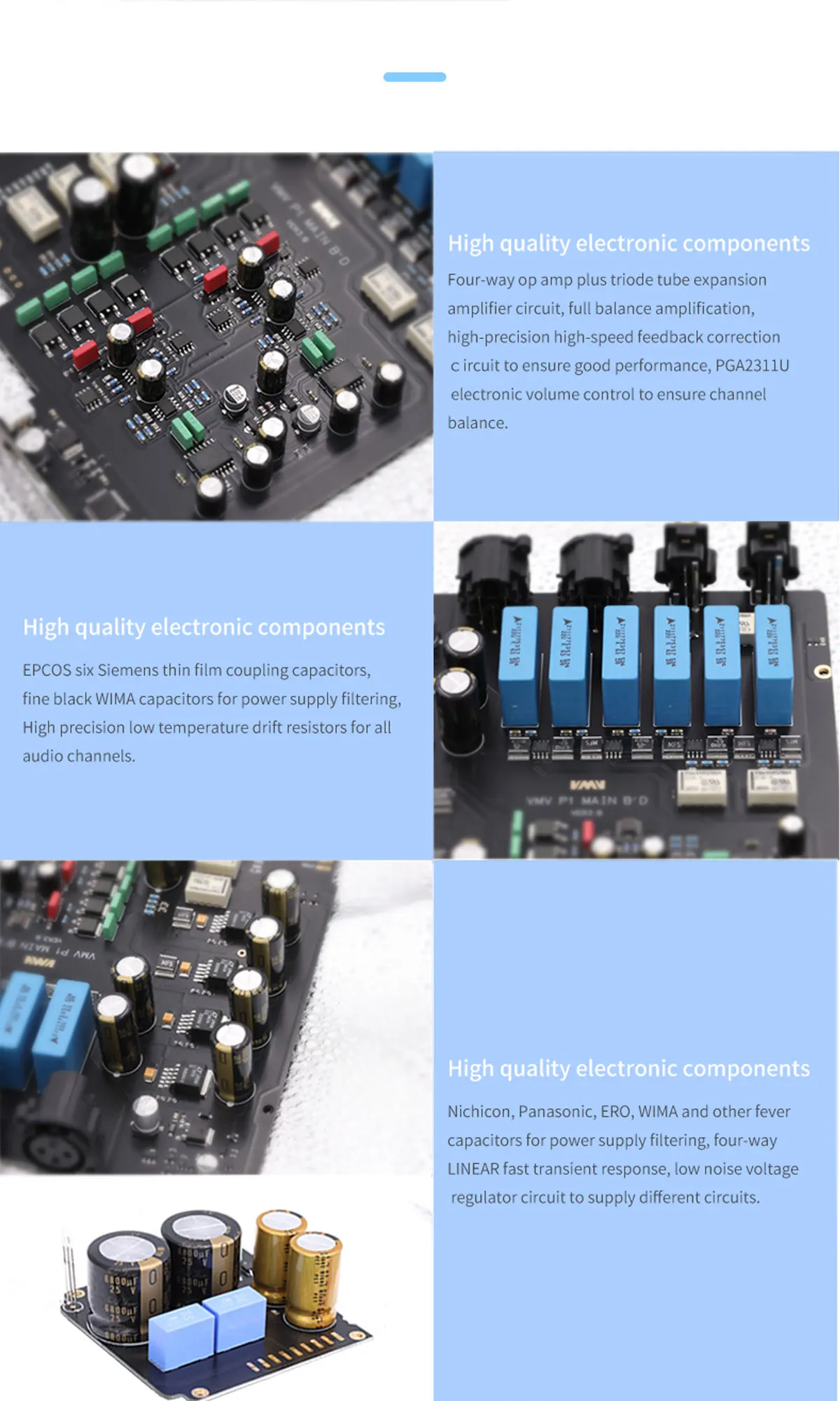 SMSL VMV P1 Hi-Res полный сбалансированный усилитель для наушников Встроенный 4 канальный усилитель с пультом дистанционного управления