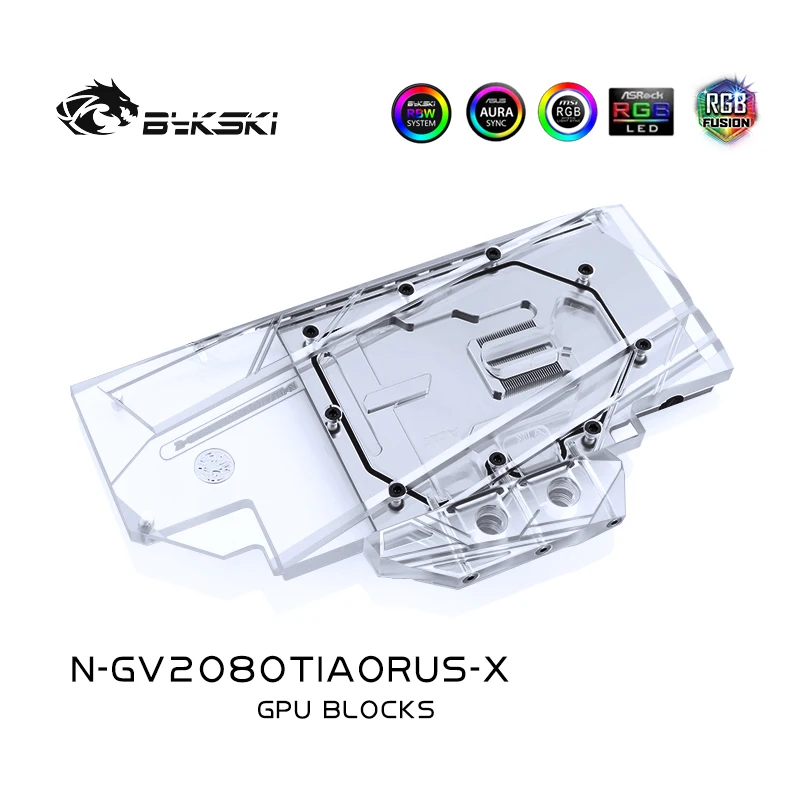 Bykski N GV2080TIAORUS X полное покрытие видеокарты водяного охлаждения блок для Gigabyte AORUS