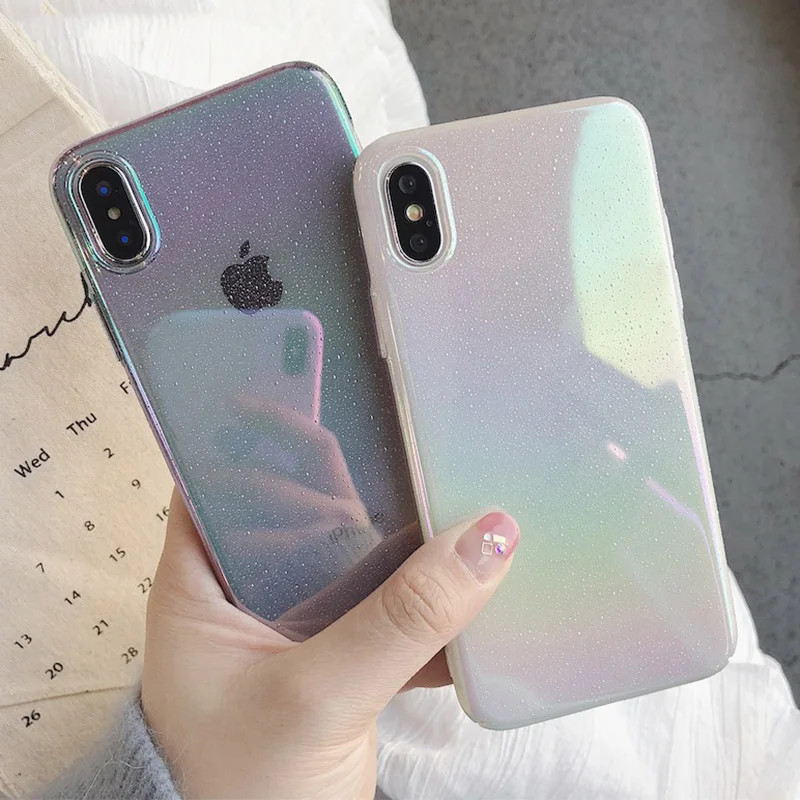 Радужный градиентный лазерный чехол для телефона IPhone 12 11 Pro Max X XR XS 6S 7 8 Plus