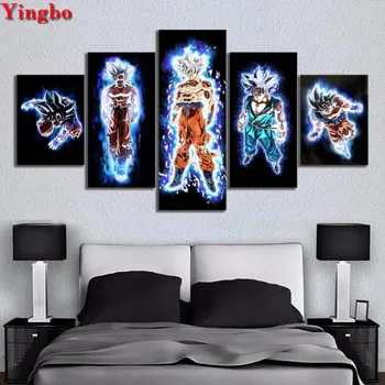 

Full Square/Round Drill DIY Diamond Painting 5 Panel Dragon Ball Z rhinestone pattern Embroidery bead Cross Stitch 5D Home Decor