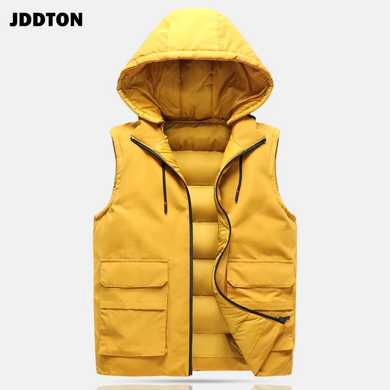 JDDTON, новинка, мужские жилеты с капюшоном, одноцветные толстовки, пальто, Осень-зима, кардиган, Повседневный, свободный, в стиле хип-хоп, мужская мода, уличная одежда, JE301