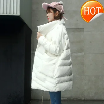 

Ultra Thin Winter 90% White Duck Down Jacket Women Plus Size Loose Long Coat Female Long Parkas Casaco Feminino MY609