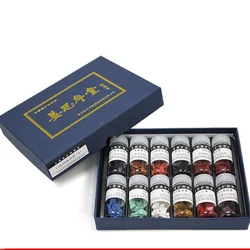 Traditional Chinese Painting Pigment Solid Natural Rock Color Mineral Pigment 12/24 Color 5g Bottle Set Mica Powder