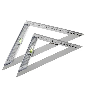 

150mm 200mm Triangle Ruler 90 degrees Alloy with Bead Horizontal Woodworking Measuring Tool for School,building,Office