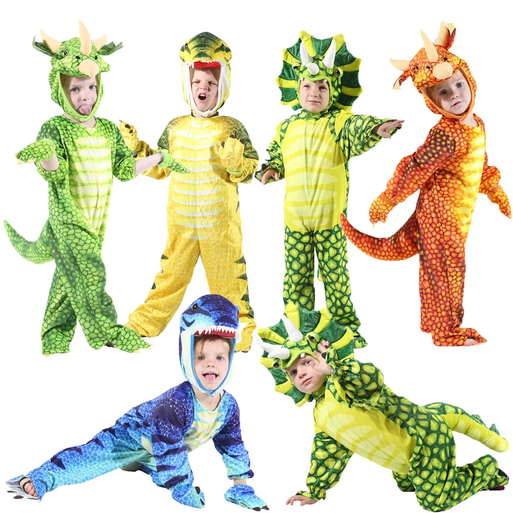

New Triceratops Costume Boys Kids Little T-Rex Costume Cosplay Dinosaur Jumpsuit Halloween Cosplay Christmas costumes for kids