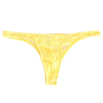 

Sexy Lace Thong Men Breathable Natural Washed Youth Boxer Briefs Lace Thong String Homme Mens Thongs And G Strings Male Lingerie