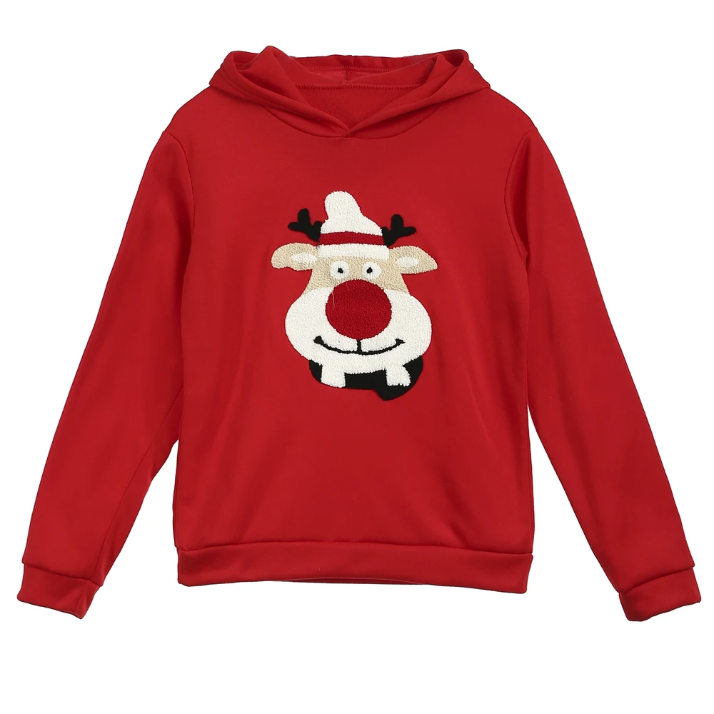Рождественская Женская Толстовка пуловер свитшот джемпер для всей семьи