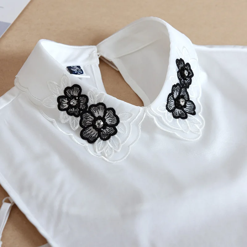 

Embroidery Floral Fake Collar for Women's Sweater Blouse Tops False Collars Shirt Female Shirt Detachable Collar Neckwear Tie