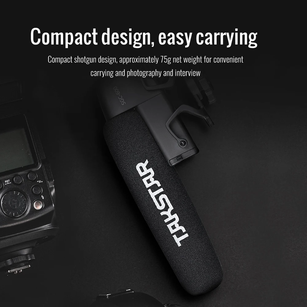 On-camera Condenser Shotgun Microphone Interview Microphone Mic Super-cardioid 3.5mm Plug