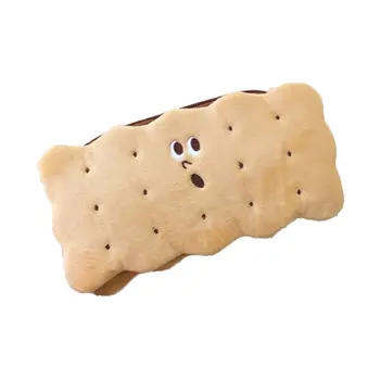 

Creative Plush Biscuit Pencil Bag Cute Pen Case Makeup Pouch Girls Gifts School DXAB