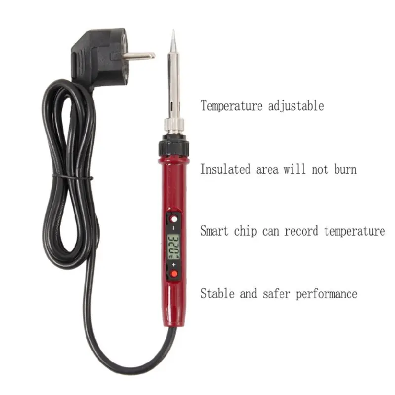 80 Вт Электрический Утюг Мини паяльная станция ЖК-цифровой дисплей ...