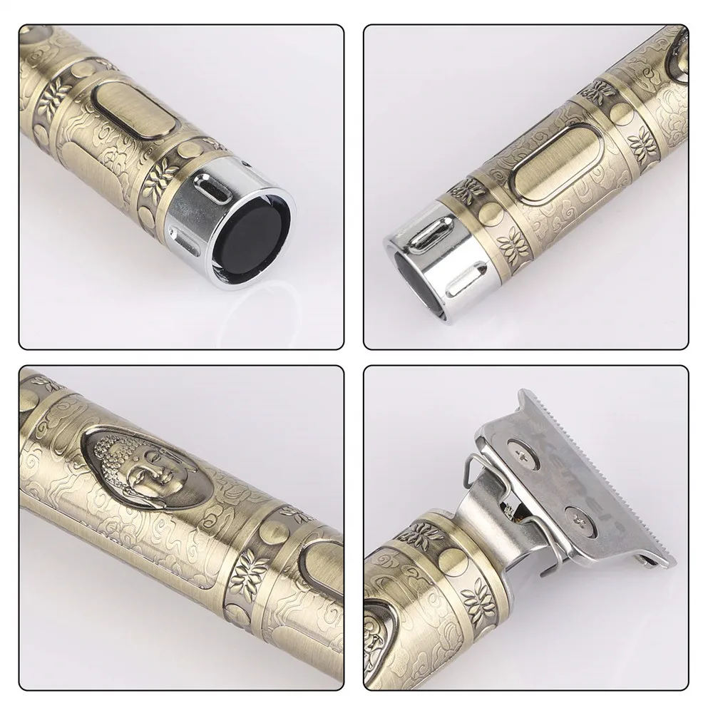 Hairdresser Hair Clip Electric Rechargeable Outliner Grooming Cordless T-Blade Trimmer for Men 0.1mm Baldheaded Hair Clippers