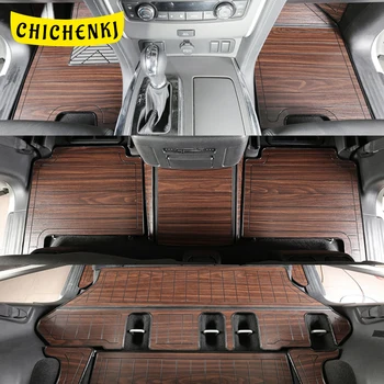 

For Nissan Patrol Y62 2010-2020 Car Accessories Floor Mats Set for 7 Seats Front 2nd 3rd Row Wooden Tray Pad Foot Mat Carpets