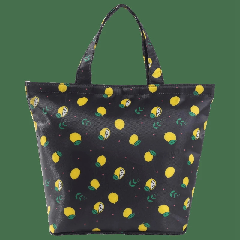 Cartoon Animal Prints Unicorn Fold Lunch Bag Picnic Thicken Portable Waterproof Insulated Cold Carry Case Canvas Thermal Tote