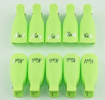 10 шт. набор пластиковых лаков для ногтей, замачивающийся зажим для снятия гель-лака, инструмент для снятия Обертывания ногтей, советы для снятия лака для ногтей - Цвет: Светло-зеленый