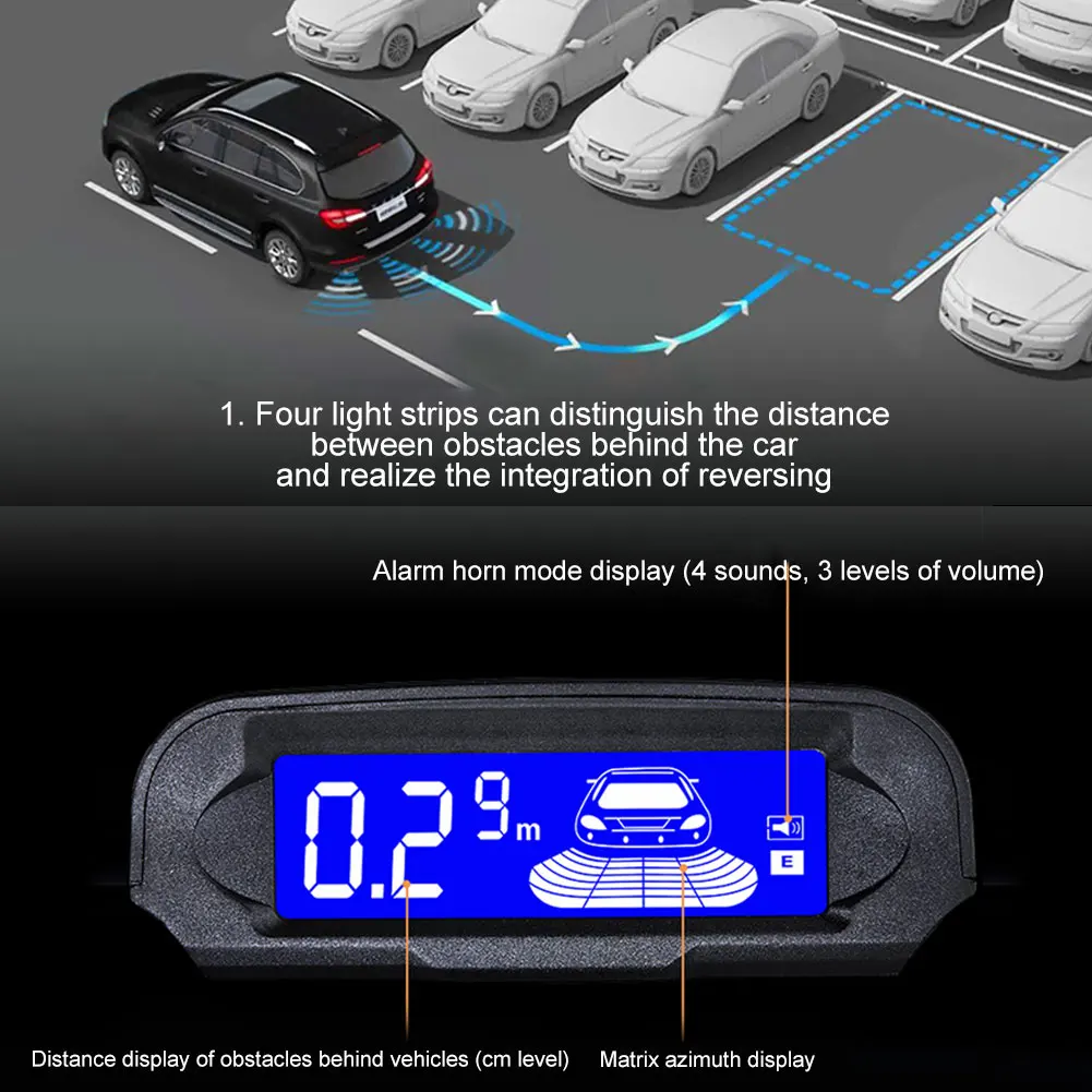 Автомобильный беспроводной цифровой парковочный радары заднего хода ЖК-дисплей резервные мониторы автомобильный радар-детектор английский/русский Анти радар