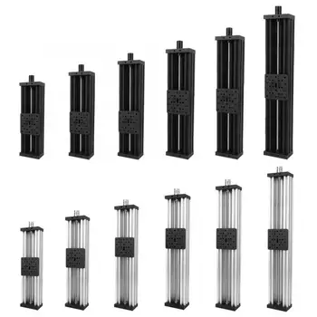 

4080U Screw Slide Linear Table Aluminum Alloy 3D Printer Engraving Machine Part Accessories 2mm Black/Silver linear guide slide