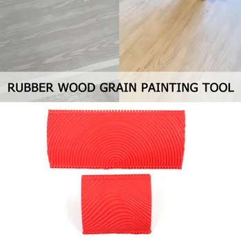 

2 Pcs Red Rubber Wood Grain Wall Paint Painting Tool Office Building Home TN88