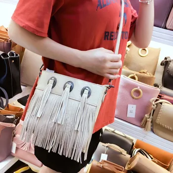 

Fringe Bag Women 2019 Fringe Small Square Bag Simple One Shoulder Slant Span Bag