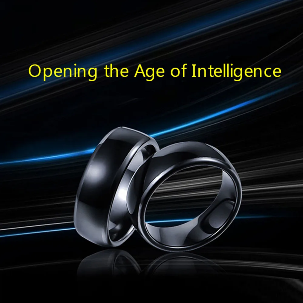 RFID 125KHZ or 13.56MHZ Black Ceramics Smart Finger Ring Wear for Men or Women